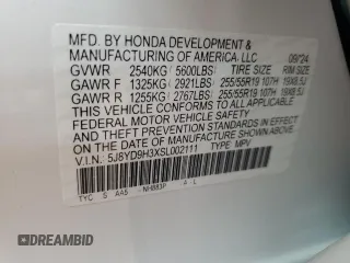 2025 Acura MDX с VIN 5J8YD9H3XSL002111, выставлен на аукционе Copart как лот 60175765 с пробегом 2 854 миль миль и Чистый • Clean title. История ставок и продаж доступна на DreamBid. Изображение 13.