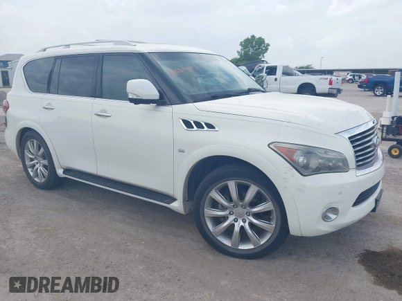 2014 Infiniti QX80 with VIN JN8AZ2NF4E9552823, listed as a IAAI auction lot 42639923 with 176,732 mi miles and . Bid and sale history available at DreamBid. Image 1.