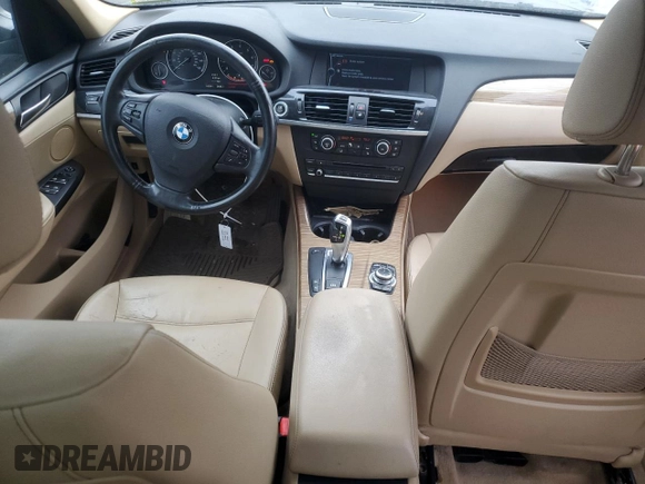 2012 BMW X3 28i with VIN 5UXWX5C50CL720703, listed as a Copart auction lot 46665185 with 143,541 mi miles and Salvage Title. Bid and sale history available at DreamBid. Image 8.