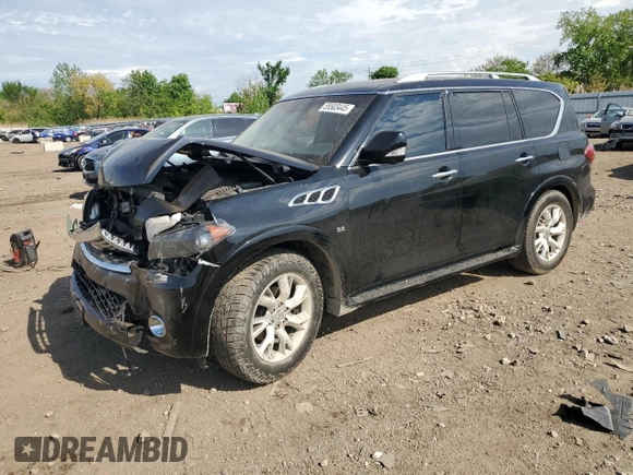 2014 Infiniti QX80 z VIN JN8AZ2NC1E9353024, wystawiony jako Copart lot #55503445 z przebiegiem 133 409 mil mil oraz Szkoda całkowita • Salvage title. Historia ofert i sprzedaży dostępna na DreamBid. Obrazek 1.