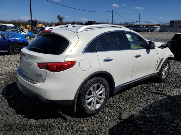 2014 Infiniti QX70 z VIN JN8CS1MU8EM450011, wystawiony jako Copart lot #47757235 z przebiegiem Nie podano mil oraz Szkoda całkowita • Salvage title. Historia ofert i sprzedaży dostępna na DreamBid. Obrazek 3.