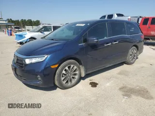 2022 Honda Odyssey EX-L with VIN 5FNRL6H73NB021145, listed as a Copart auction lot 46609265 with 31,493 mi miles and Salvage Title. Bid and sale history available at DreamBid. Image 1.