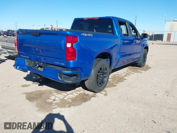 2022 Chevrolet Silverado 1500 Custom with VIN 3GCPDBEK3NG631658, listed as a IAAI auction lot 41647603 with 1 mi miles. Bid and sale history available at carsss.com. Image 4.