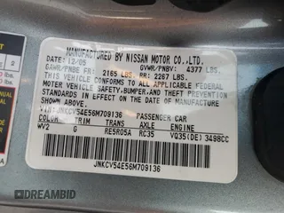 2006 Infiniti G35 Coupe with VIN JNKCV54E56M709136, listed as a Copart auction lot 83670934 with 0 mi miles and Non Repairable. Bid and sale history available at carsss.com. Image 13.