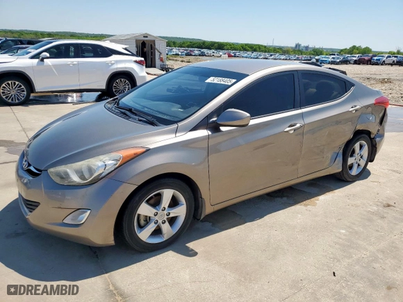 2013 Hyundai Elantra GLS PZEV with VIN 5NPDH4AE4DH286181, listed as a Copart auction lot 52188405 with 171,441 mi miles and Salvage Title. Bid and sale history available at carsss.com. Image 1.