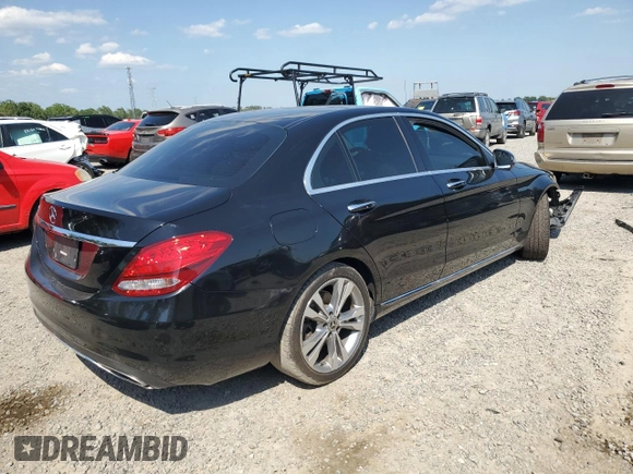 2017 Mercedes-Benz C 300 with VIN 55SWF4JB5HU218785, listed as a Copart auction lot 52963205 with 165,590 mi miles and Salvage title. Bid and sale history available at DreamBid. Image 3.