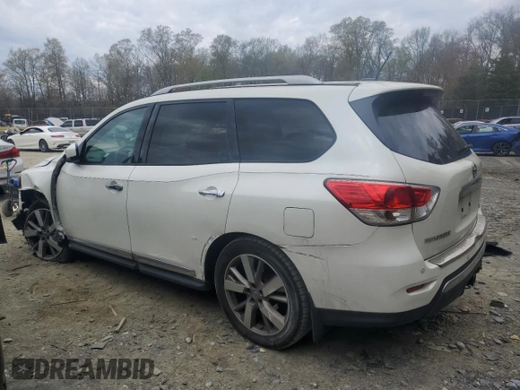 2016 Nissan Pathfinder Platinum with VIN 5N1AR2MM8GC623289, listed as a Copart auction lot 52255355 with 98,997 mi miles and Salvage title. Bid and sale history available at DreamBid. Image 2.