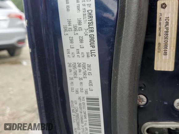 2014 Jeep Patriot Sport with VIN 1C4NJPBB5ED900449, listed as a Copart auction lot 62082334 with Not Provided miles and Salvage Title. Bid and sale history available at carsss.com. Image 13.