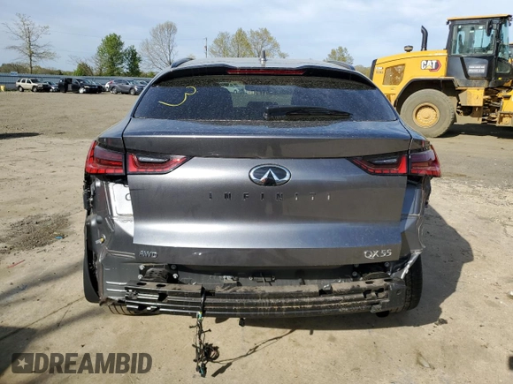 2023 Infiniti QX55 Essential with VIN 3PCAJ5KR9PF102225, listed as a Copart auction lot 53960505 with 40,156 mi miles and Salvage title. Bid and sale history available at DreamBid. Image 6.