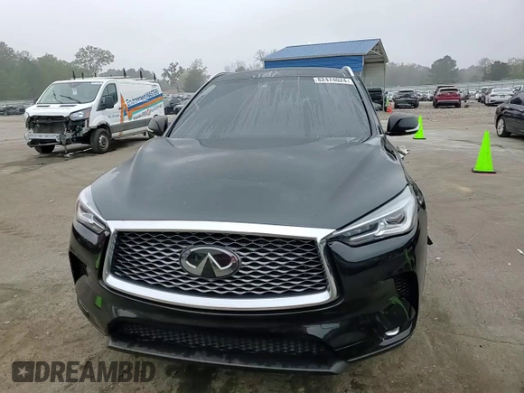 2022 Infiniti QX50 LUXE with VIN 3PCAJ5BA8NF120495, listed as a Copart auction lot 82474024 with 34,417 mi miles and Salvage Title. Bid and sale history available at carsss.com. Image 12.