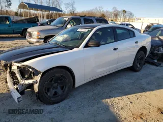 2019 Dodge Charger Police with VIN 2C3CDXAT7KH568008, listed as a Copart auction lot 87097794 with 117,624 mi miles and Salvage title. Bid and sale history available at DreamBid. Image 1.
