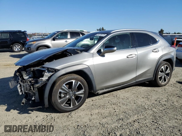 2020 Lexus UX with VIN JTHP9JBHXL2024195, listed as a Copart auction lot 48470575 with 58,500 mi miles and Salvage Title. Bid and sale history available at carsss.com. Image 1.