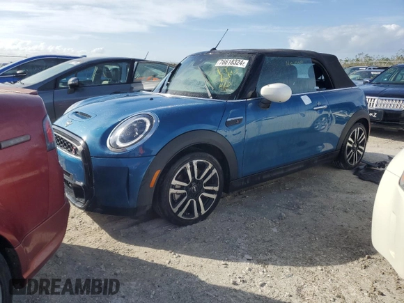 2023 MINI Convertible Cooper S with VIN WMW43DL00P3P78560, listed as a Copart auction lot 76618324 with Not provided miles and Non repairable. Bid and sale history available at DreamBid. Image 1.