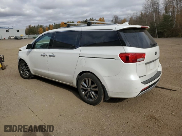2018 Kia Sedona SX-L with VIN KNDME5C18J6370387, listed as a Copart auction lot 77415064 with 126,828 mi miles and Salvage Title. Bid and sale history available at carsss.com. Image 2.