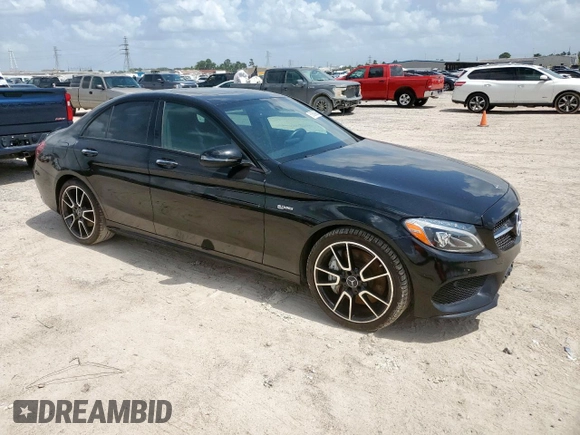 2018 Mercedes-Benz C 43 AMG with VIN 55SWF6EB2JU257667, listed as a Copart auction lot 51539385 with 48,258 mi miles and Salvage title. Bid and sale history available at DreamBid. Image 4.