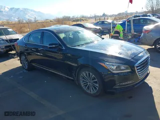2016 Hyundai Genesis 3.8L with VIN KMHGN4JE6GU143843, listed as a IAAI auction lot 41291109 with 96,749 mi miles. Bid and sale history available at carsss.com. Image 1.