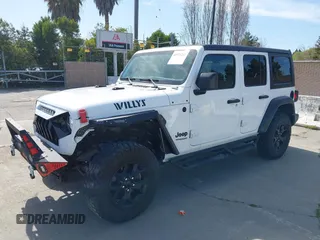 2022 Jeep Wrangler Unlimited Sport S with VIN 1C4HJXDG7NW144634, listed as a IAAI auction lot 41975242 with 29,336 mi miles. Bid and sale history available at carsss.com. Image 2.