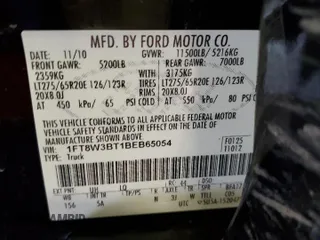 2011 Ford F-350 XL with VIN 1FT8W3BT1BEB65054, listed as a Copart auction lot 44573145 with 143,956 mi miles and Salvage Title. Bid and sale history available at DreamBid. Image 13.