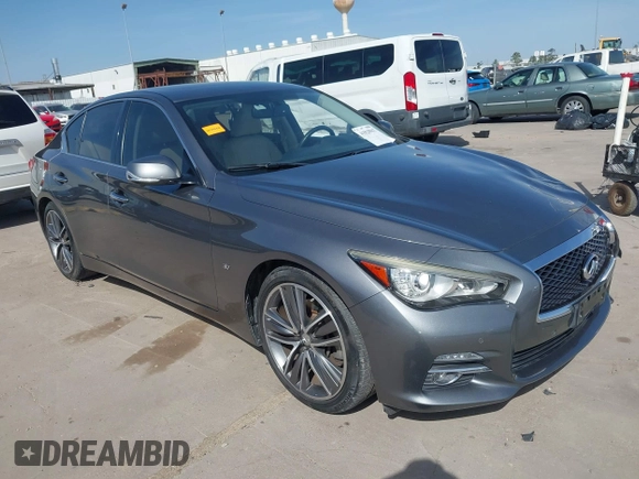 2015 Infiniti Q50 Premium with VIN JN1BV7AP8FM331055, listed as a IAAI auction lot 41828967 with 110,683 mi miles. Bid and sale history available at carsss.com. Image 1.