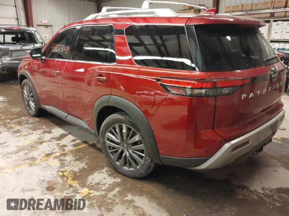 2023 Nissan Pathfinder SL with VIN 5N1DR3CD7PC230257, listed as a IAAI auction lot 41403340 with 22,698 mi miles and . Bid and sale history available at DreamBid. Image 3.