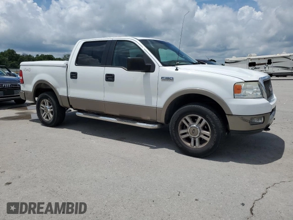 2005 Ford F-150 XLT with VIN 1FTPW14515KE37624, listed as a Copart auction lot 60975915 with 118,976 mi miles and Salvage title. Bid and sale history available at DreamBid. Image 4.