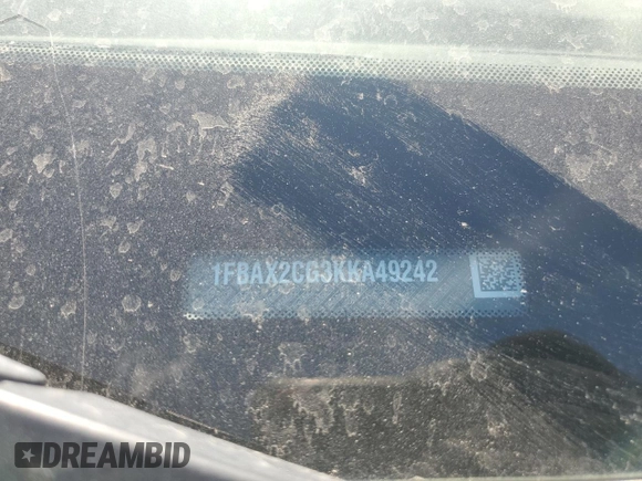 2019 Ford Transit Passenger XL с VIN 1FBAX2CG3KKA49242, выставлен на аукционе Copart как лот 60318965 с пробегом 72 318 миль миль и Списание • Salvage title. История ставок и продаж доступна на DreamBid. Изображение 12.