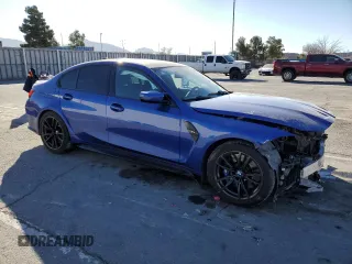 2021 BMW M3 with VIN WBS53AY07MFL43939, listed as a Copart auction lot 42085465 with 55,003 mi miles and Salvage title. Bid and sale history available at DreamBid. Image 4.