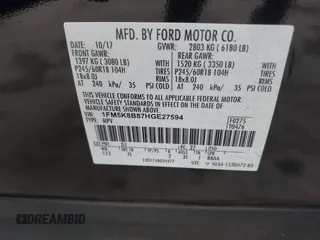 2017 Ford Explorer z VIN 1FM5K8B87HGE27594, wystawiony jako IAAI lot #42686352 z przebiegiem 93 173 mil mil oraz . Historia ofert i sprzedaży dostępna na DreamBid. Obrazek 9.
