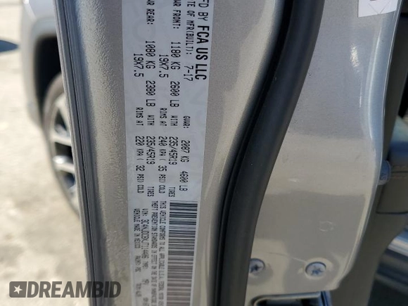 2018 Jeep Compass Limited with VIN 3C4NJDCBXJT114406, listed as a Copart auction lot 55061375 with 101,858 mi miles and Salvage title. Bid and sale history available at DreamBid. Image 13.