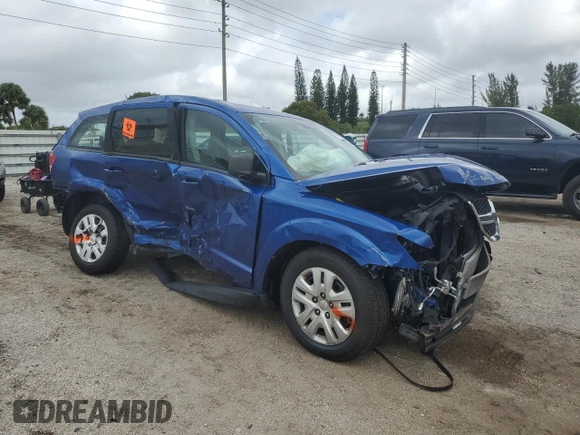 2015 Dodge Journey American Value Pkg with VIN 3C4PDCAB6FT599910, listed as a Copart auction lot 79610384 with 0 mi miles and Salvage Title. Bid and sale history available at carsss.com. Image 4.