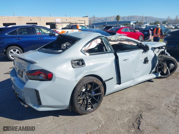 2023 BMW M2 with VIN 3MF13DM06P8D49660, listed as a IAAI auction lot 41279067 with 14,795 mi miles. Bid and sale history available at carsss.com. Image 4.