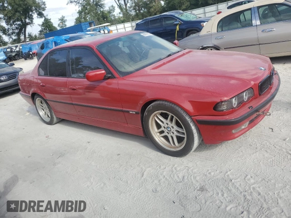 2001 BMW 7 Series 740iA with VIN WBAGG834X1DN83336, listed as a Copart auction lot 80878274 with 225,466 mi miles and Non Repairable. Bid and sale history available at carsss.com. Image 4.
