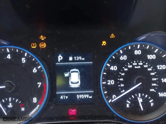2020 Hyundai Kona SE with VIN KM8K1CAA2LU486477, listed as a IAAI auction lot 41529157 with 59,599 mi miles. Bid and sale history available at carsss.com. Image 15.