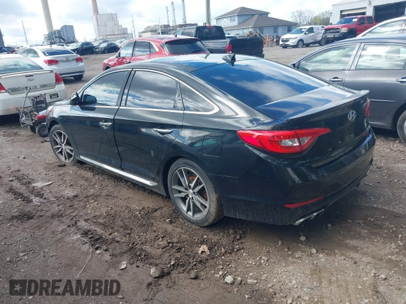 2015 Hyundai Sonata 2.0T Sport with VIN 5NPE34AB2FH068154, listed as a IAAI auction lot 42085654 with 77,824 mi miles. Bid and sale history available at carsss.com. Image 3.
