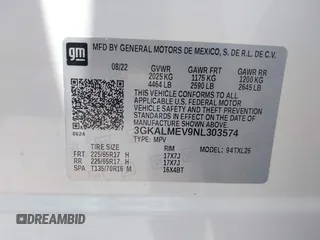 2022 GMC Terrain SLE z VIN 3GKALMEV9NL303574, wystawiony jako IAAI lot #42119244 z przebiegiem 28 559 mil mil oraz . Historia ofert i sprzedaży dostępna na DreamBid. Obrazek 9.