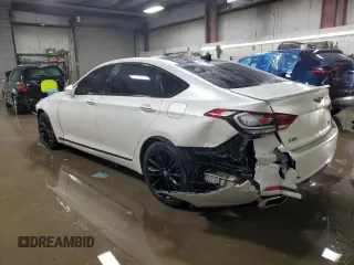2017 Genesis G80 3.8L with VIN KMHGN4JE2HU170460, listed as a Copart auction lot 50372355 with 66,336 mi miles and Salvage Title. Bid and sale history available at carsss.com. Image 2.