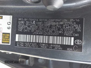 2016 Toyota Prius Four z VIN JTDKARFU2G3022031, wystawiony jako IAAI lot #41631802 z przebiegiem 151 389 mil mil oraz . Historia ofert i sprzedaży dostępna na DreamBid. Obrazek 9.