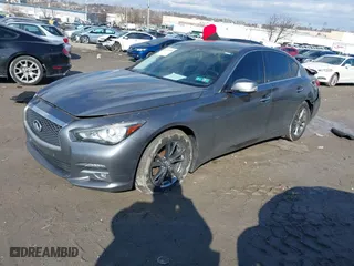 2015 Infiniti Q50 Premium with VIN JN1BV7AR4FM414029, listed as a IAAI auction lot 41525739 with 176,341 mi miles. Bid and sale history available at carsss.com. Image 17.