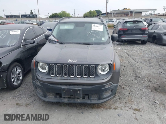 2017 Jeep Renegade Sport with VIN ZACCJAAB0HPE75735, listed as a IAAI auction lot 42420911 with 57,420 mi miles and . Bid and sale history available at DreamBid. Image 13.