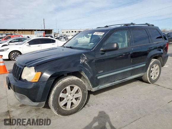 2008 Jeep Grand Cherokee with VIN 1J8HS48N28C182467, listed as a Copart auction lot 47081165 with 143,936 mi miles and Salvage title. Bid and sale history available at DreamBid. Image 1.