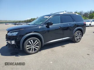 2023 Nissan Pathfinder Platinum with VIN 5N1DR3DK6PC255633, listed as a Copart auction lot 61070795 with 55,757 mi miles and Salvage title. Bid and sale history available at DreamBid. Image 1.