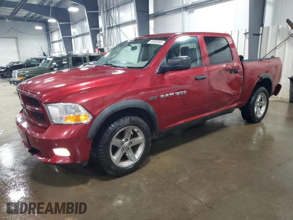 2012 Ram 1500 Express with VIN 1C6RD7KT1CS196557, listed as a Copart auction lot 53502005 with 140,869 mi miles and Salvage title. Bid and sale history available at DreamBid. Image 1.