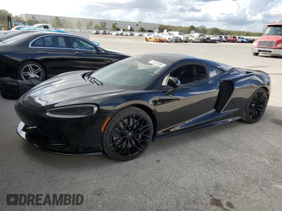 2022 McLaren GT with VIN SBM22GCA7NW001853, listed as a Copart auction lot 78235364 with 11,294 mi miles and Salvage Title. Bid and sale history available at carsss.com. Image 1.