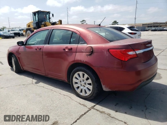 2014 Chrysler 200 LX with VIN 1C3CCBAB4EN205397, listed as a Copart auction lot 51219735 with 0 mi miles and Salvage Title. Bid and sale history available at carsss.com. Image 2.