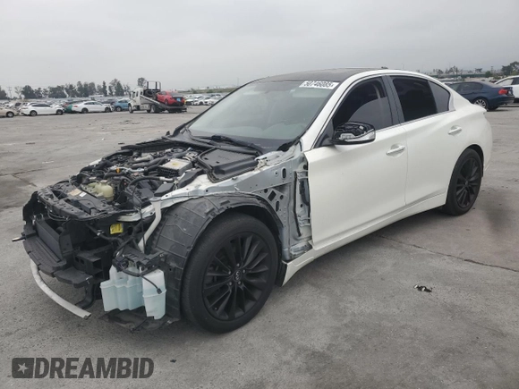 2018 Infiniti Q50 3.0t LUXE with VIN JN1EV7APXJM359168, listed as a Copart auction lot 50746085 with 90,995 mi miles and Salvage Title. Bid and sale history available at carsss.com. Image 1.