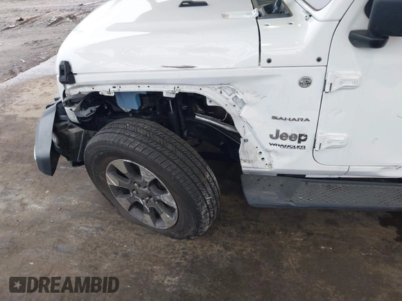 2018 Jeep Wrangler Unlimited Sahara with VIN 1C4HJXEG3JW116404, listed as a IAAI auction lot 42152506 with 57,727 mi miles and . Bid and sale history available at DreamBid. Image 6.
