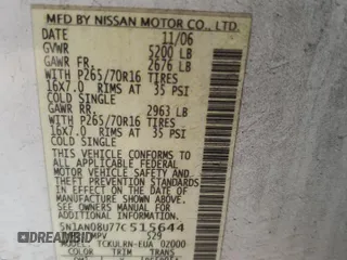 2007 Nissan Xterra SE z VIN 5N1AN08U77C515644, wystawiony jako Copart lot #55336915 z przebiegiem 248 478 mil mil oraz Szkoda całkowita • Salvage title. Historia ofert i sprzedaży dostępna na DreamBid. Obrazek 13.