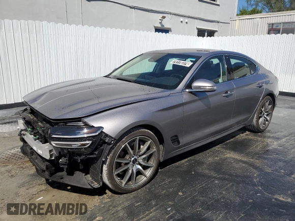 2024 Genesis G70 2.5T with VIN KMTG34SC4RU140161, listed as a Copart auction lot 74178374 with 13,685 mi miles and Clean Title. Bid and sale history available at carsss.com. Image 1.