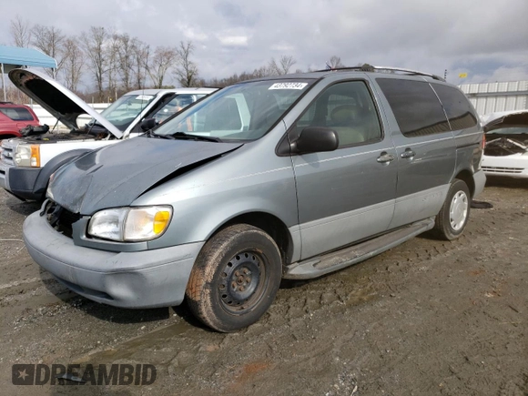 2000 Toyota Sienna LE with VIN 4T3ZF13C7YU235777, listed as a Copart auction lot 43792734 with 223,722 mi miles and Salvage Title. Bid and sale history available at carsss.com. Image 1.