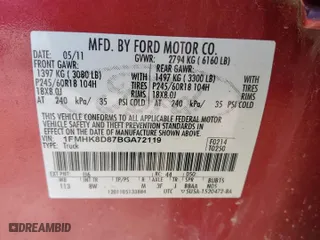 2011 Ford Explorer XLT with VIN 1FMHK8D87BGA72119, listed as a Copart auction lot 47700365 with 129,378 mi miles and Clean Title. Bid and sale history available at carsss.com. Image 13.